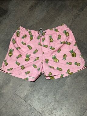 Jack and Jones Pink Pineapple Swim Trunks